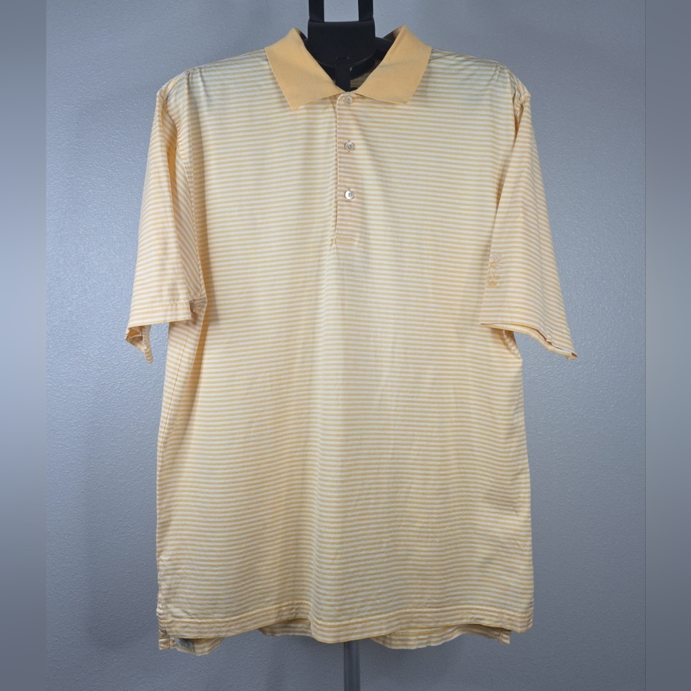 Peter Millar Double Mercerized Cotton Mens Sz L Bent Tree Dallas CC Embroidered